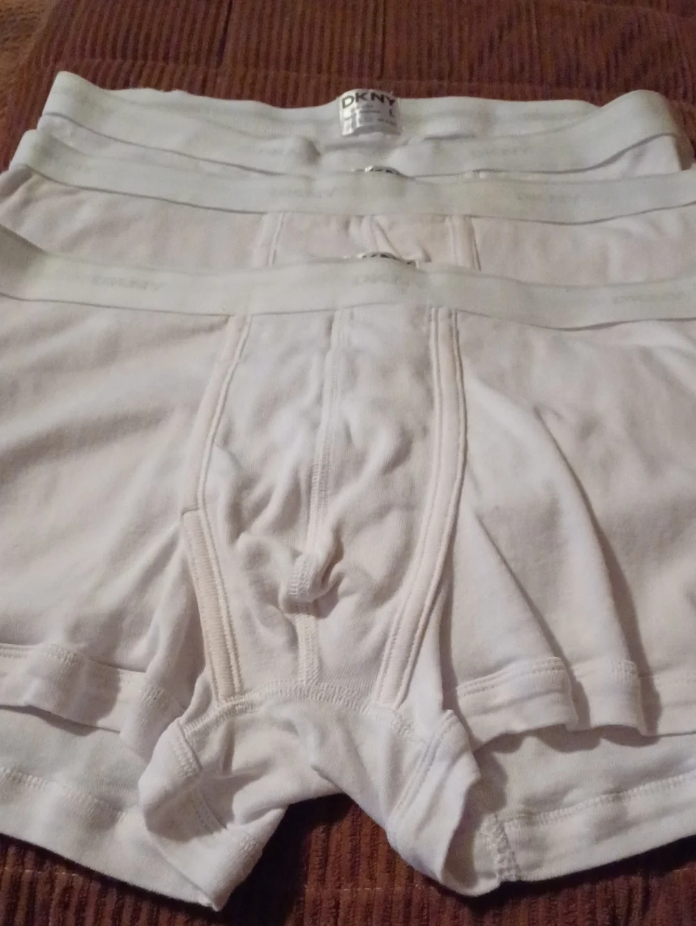 DKNY Men's White Cotton Boxer Briefs - 3 Pack & One Pair Hanes